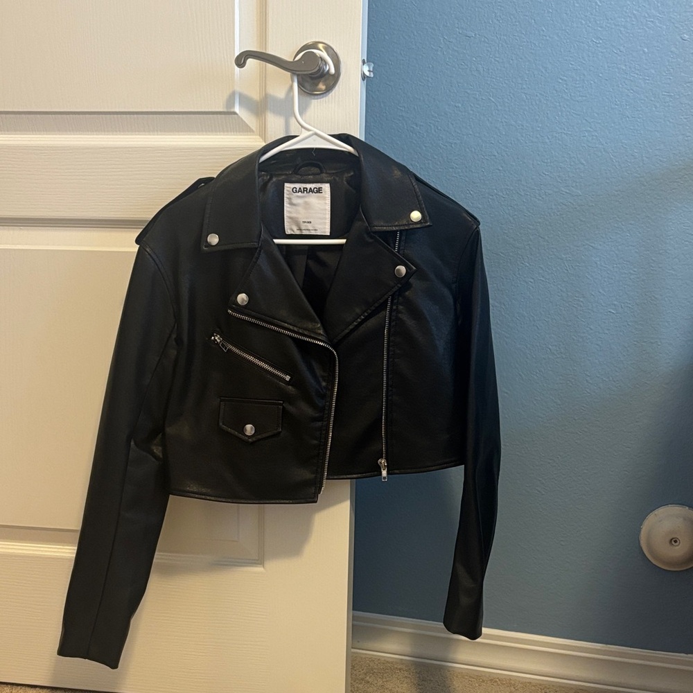 Garage Sleek Black Leather Jacket